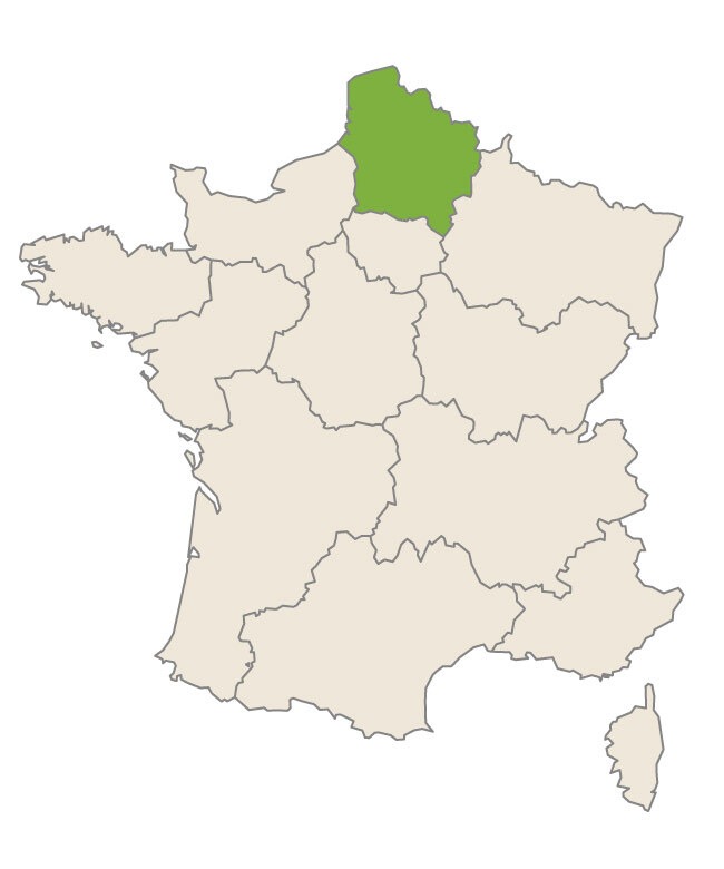 Carte de la région Hauts-de-France